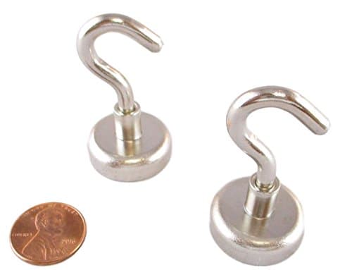 Manic Magnet (Pack of 2) Crazy Strong Hook Magnets, 50 Pound Pull Force, Neodymium Rare Earth Magnet - Our Magnets Are Crazy Strong!