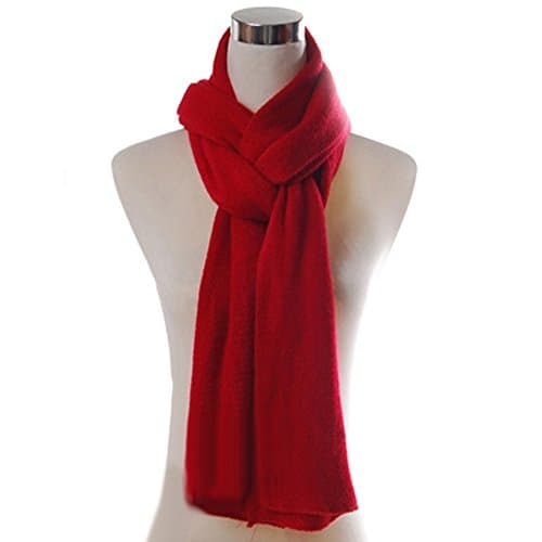 UZZO™Newest Autumn Winter Warm Super Long Thick Knit Wool Scarf Unisex Women Men Boys Grils Extra Long &amp; Wide Couples Style Neck Long Knit Scarf Cowl Hood Shawl(Red)+1Free Key Ring