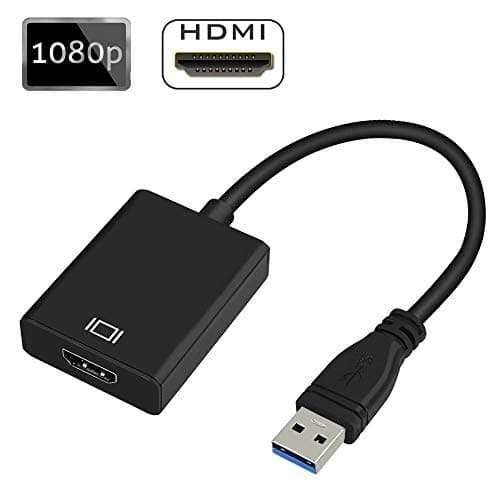 USB 3.0 to HDMI Adapter, USB to HDMI Adapter, HD 1080P Video Graphics Cable Adapter for Laptop HDTV TV Windows 7/8/10 PC, ( NO MAC & VISTA ) (Black)