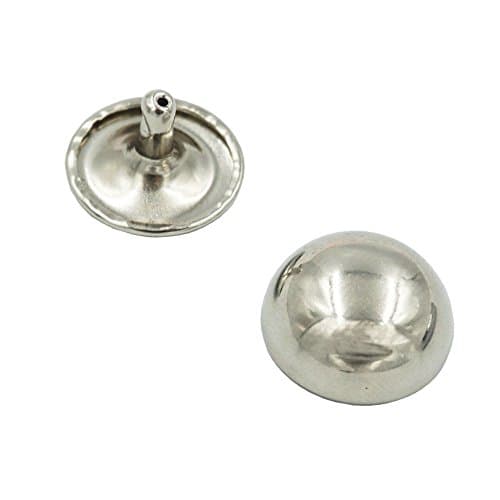 Bluemoona 200 PCS - 12mm Double Mushroom Domed Cap Rivet Stud Rapid Leather Craft 4 Bag Clothes Bracelet (Silver)