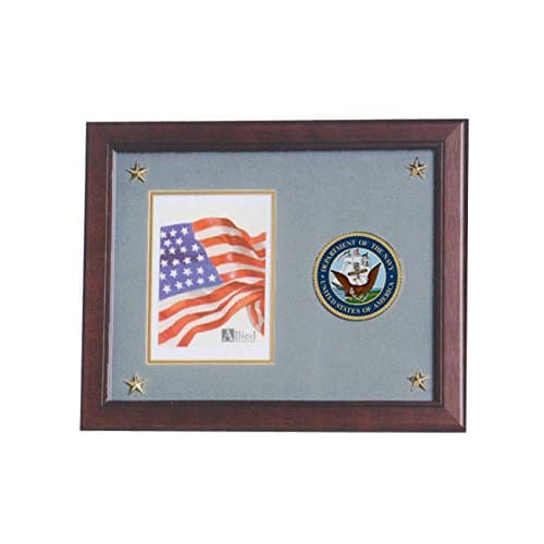 Allied Frame U.S. Navy Picture Frame with Medallion and Stars - 5 x 7 inch