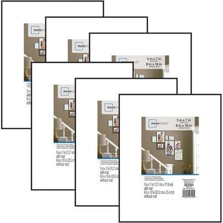 Classic Styles Mainstays Decor 8x10 Matted to 5x7 Format Picture Frame, Set of 6 by Mainstays Decor