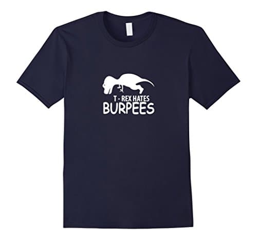 Men's T Rex Hates Burpees T-shirt Small Navy