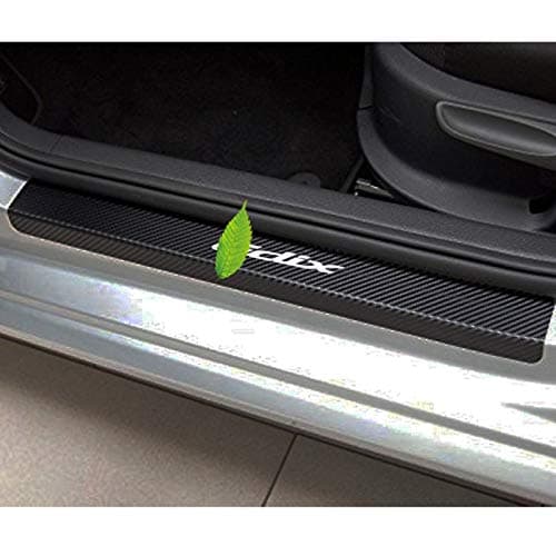 Universal door Sill Scuff Plate Protector Stickers with Edix logo, car door sill protector film, car Door sill plate protector film stickers, Door sill entry guards protector stickers for Honda White
