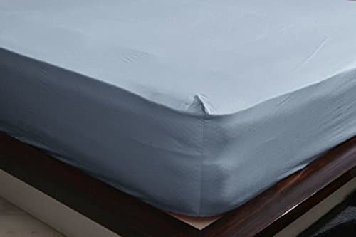 Chenille Linen Collections 800 Thread Count 100% Egyptian Cotton Ultra Soft 1 piece Fitted Sheet (Bottom Sheet Only) 15" Deep Pocket Premium Quality King Size Light Blue Color