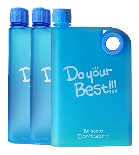 Husker Frosted A5 Memo Notebook Reusable Water Bottle 380 ml Blue (Set of 3)