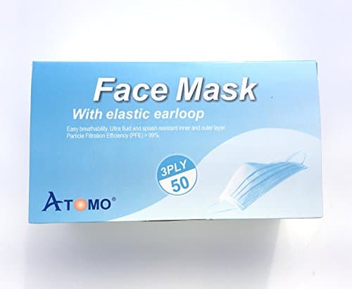 ATOMO Earloop Face Mask (Level-2), 3-Ply, Green, 4 Cases (80 boxes, 4000pcs), same as Medline, Cranberry, Top Quality Dental Medical Supplies, FREE ship to Dental Medical Office