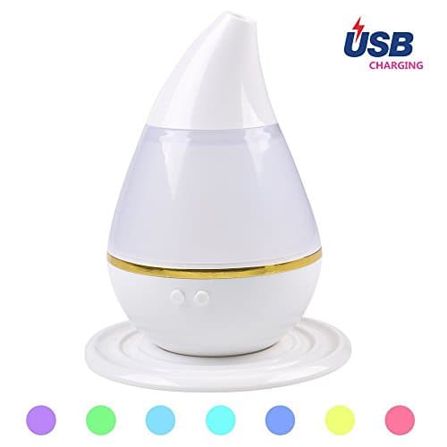 ZIME Mini USB Charging Ultrasound Atomization Humidifier Water Droplets Aromatherapy Humidifier Atomizer Car/Office/Room Air Purifier - with Colorful Gradient Light
