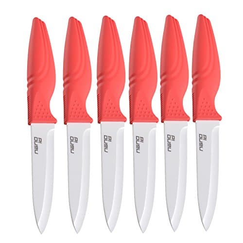 Nano ID Ceramic Steak Knife Extremely sharp knifes diff. colors 6pcs/lot