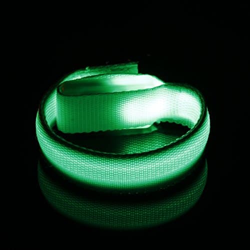 HOUZON® Multi Color LED Light Up Wrist Band Strap Arm Nylon Bracelet Green