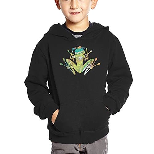 EHOODEDT Tie Dye Heart Tree Frog Boy Cotton Sweatshirt Printing Pocket Pullover Hooded