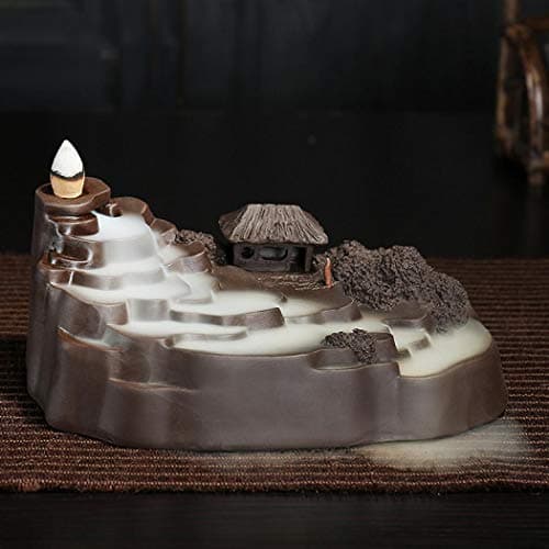 Backflow Incense Burner, Ceramic Incense Holder Censer with 10PCS Backflow Incense Cones