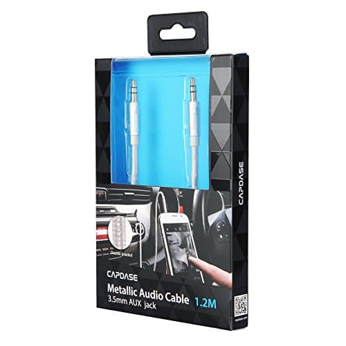 CAPDASE Cable Silver Auxiliary Audio Cable 1.2M for Headphones, iPhone, iPod &amp; More