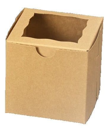Natural Brown Bakery Box with Window 4x4x4 inch 25 Pack Cupcake Boxes, Gift Box, Wedding, Party Favor, Donut, Pie, Cookie Boxes