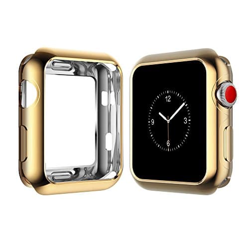 Apple Watch Case for Series 3, Series 2, Series 1 38mm, Icesnail Apple Watch Plate Soft Slim Protective Cover Bumper for iWatch Nike+, Sport, Edition All Models (Gold, 38mm)