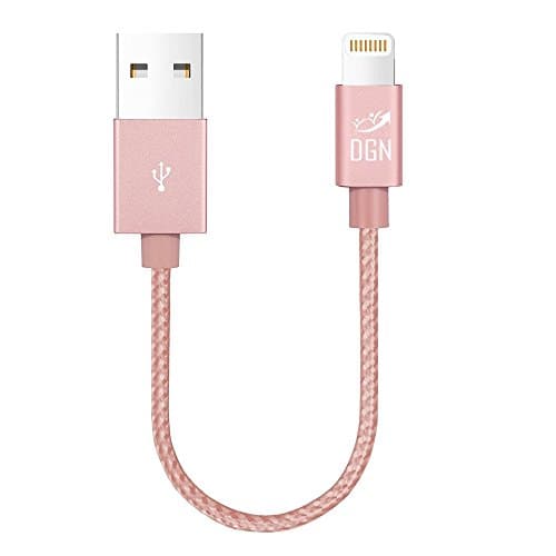 DGN Gadgets iPhone Cable 1 FT Nylon Braided Lightning Charger to Cable Data Syncing Cord Compatible with iPhone 7/7 Plus/6S/6S Plus,SE/5S/5,iPad,iPod Nano (1 Feet - Rose Gold)