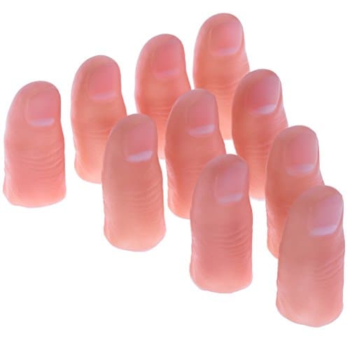 10 Pcs Finger Magic Trick Fake Soft Thumb Tip Close Up Stage Show Close Up Vanish Appearing Finger Tricks Prop Prank Toy