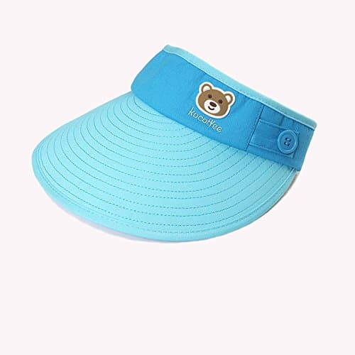 The new spring and summer hat ,children UV protection foldable cap beach baby peaked cap sportswear hat (Sky Blue)
