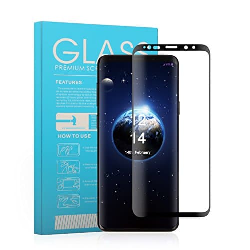 Galaxy S9 Plus Screen Protector Pame 9H Tempered Glass Screen Film 3D Curved Full Coverage Case Friendly Film Full Screen Cover Bubble Free Anti-Shock Anti-Scratch For Samsung Galaxy S9 Plus