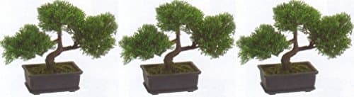 3 Artificial 9" Tea Leaf Bonsai Tree Topiary In Outdoor Plant Pool Patio Home