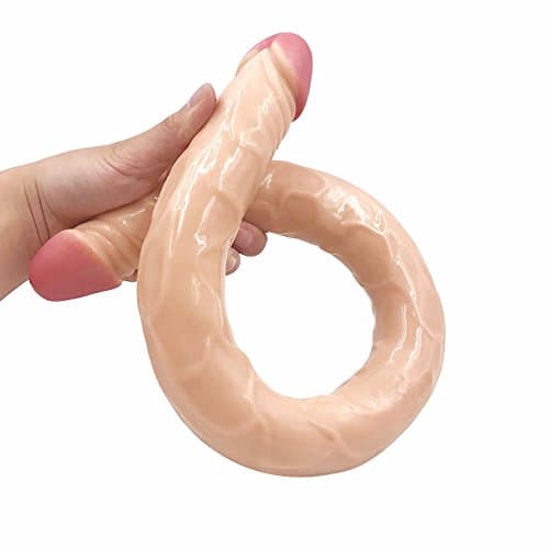 21.65 inch Extra Long Double Ended Massager Dual Headed Massage Wand Lifelike Toys for Female Box Package (Flesh)