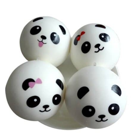 Sistemos Cute Slow Rise Panda Squishy Charm Jumbo Panda Bread Bun Charm Kids Toy Pendant Kids Toy panda 4PC