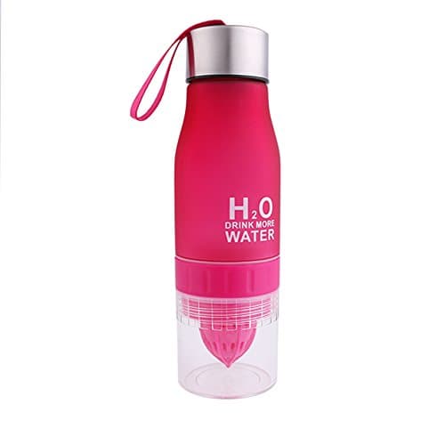 650ml H2O Lemon Fruit Infuser Water Bottles New Version Leak Proof BPA Free Make Your Own Drink by NYGY (Red)
