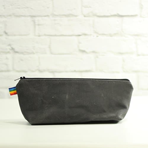 Waxed Canvas Pencil Case - Charcoal Gray Pouch