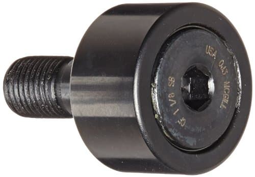 McGillCF1 1/8SB Cam Follower, Standard Stud, Sealed/Hex Hole, Inch, Steel, 1-1/8" Roller Diameter, 5/8" Roller Width, 1" Stud Length, 7/16" Thread Size, 1-21/32" Overall Length, 0.438" Stud Diameter