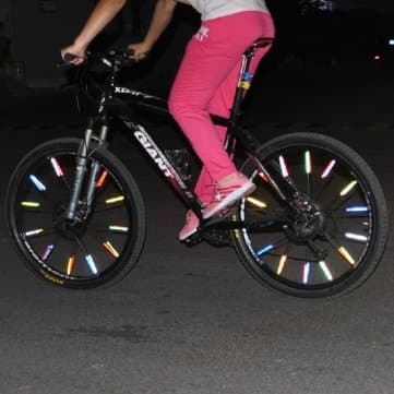 12Pcs Orange Spoke Reflector Clips Safety Reflective Mount Warning Light Tube - For All Standard Spoked Wheels - Riding Wheelchair Cycling Mountain Bike Bicycle