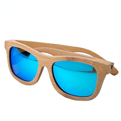 Bamboo Sunglasses Wooden Polarizer With Bamboo Case (Blue)