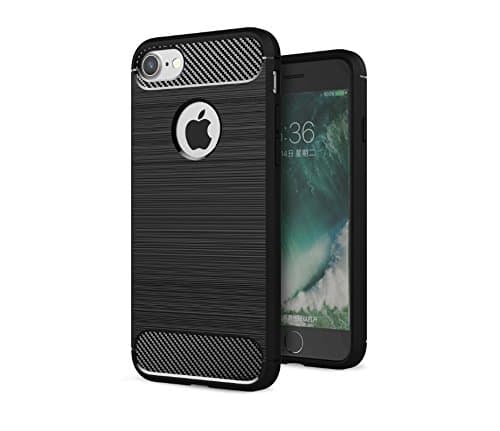 iPhone Case, Ultra Slim TPU Shockproof Protective Cover for iPhone 7 - Black