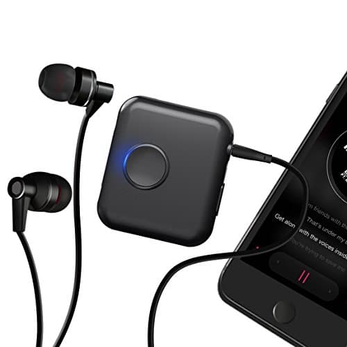 Music Share Bluetooth stereo receiver EC Technology Sound Share Portable Bluetooth 4.1 Wireless aptX Low Latency 3.5mm Audio Stereo Receiver Built-in Mic &amp; Clip for Wired Headphones Car Speakers Hom