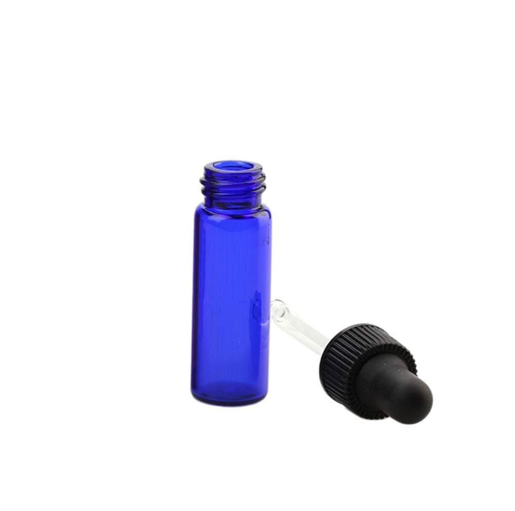 1 Dram(4ml) Glass Dropper Bottles 15 Pack Perfume Sample Vials Essential Oils Bottles with Glass Eye Dropper Travel Container (blue)