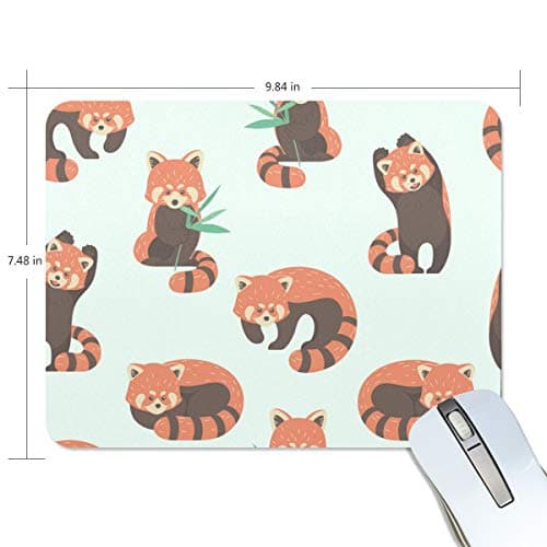 MyDaily Cute Red Panda Mouse Pad 9.84 x 7.48 x 0.2 inch, Non-Slip Rubber Base Pad for Gaming & Office