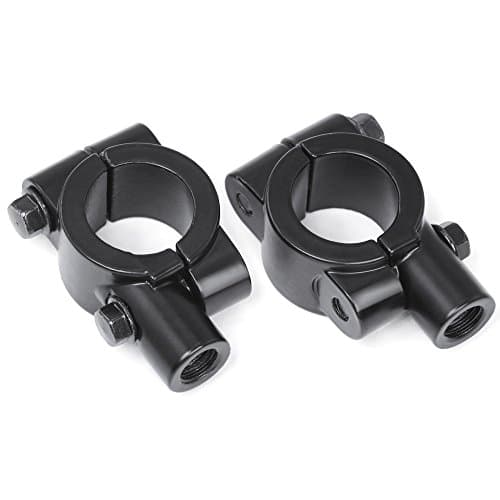 tinkertonk Black 10MM 7/8" Motorcycle Handle Bar Mirror Mount Holder Adaptor Aluminum Clamp