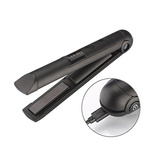Mini Universal Voltage Wireless Rechargeabl Hair Straightener With Lock System Great For Travel Cordless Hair Iron black