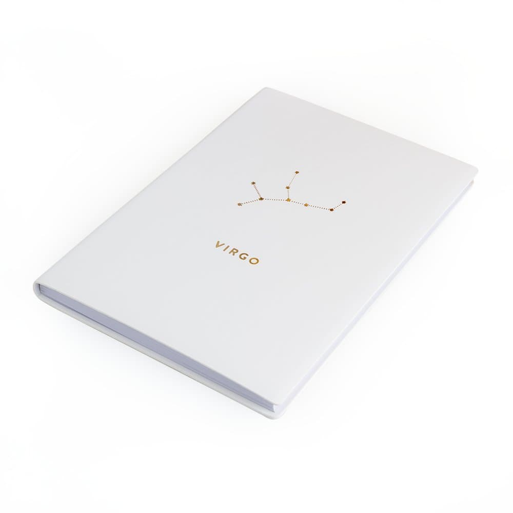 Chickidee Homeware Virgo Lined Notebook - White/Metallic Gold