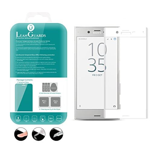 LeanGuards Sony Xperia X Compact 3D Tempered Glass Screen Protector Curved Full Screen No Bubble Anti Fingerprint White