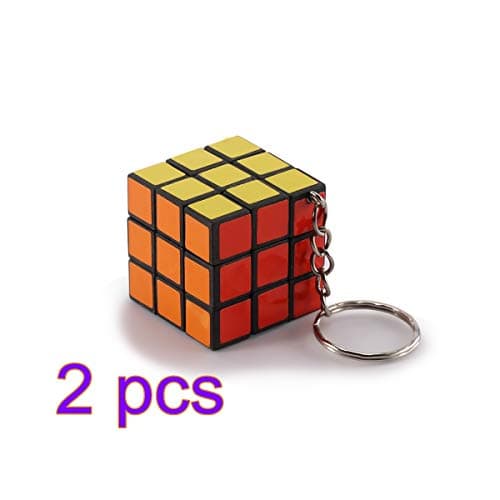 Vvciic Mini Small Creative Magic Cube ABS Rubiks Cube 3x3x3 Puzzle Classic Toys Key Chain Speed Rubiks Cube (2PCS)