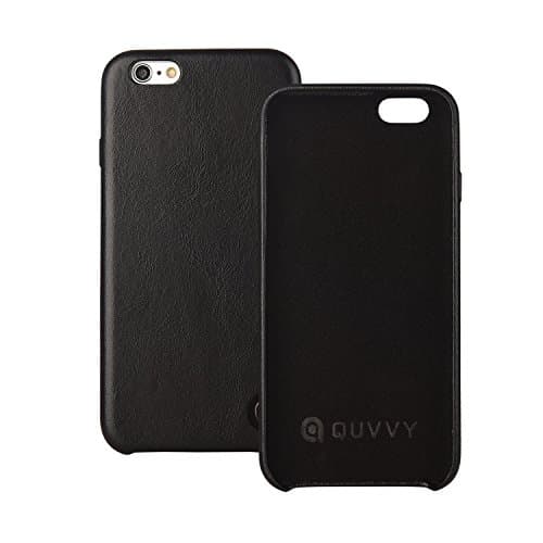 QUVVY The Bristol Premium Leather iPhone 6/6s Case | Genuine Top Grain Leather | Snap-On Design with Edge-to-Edge Drop, Shock, and Impact Resistance | Designer Smartphone Cover (iPhone 6/6s Black)