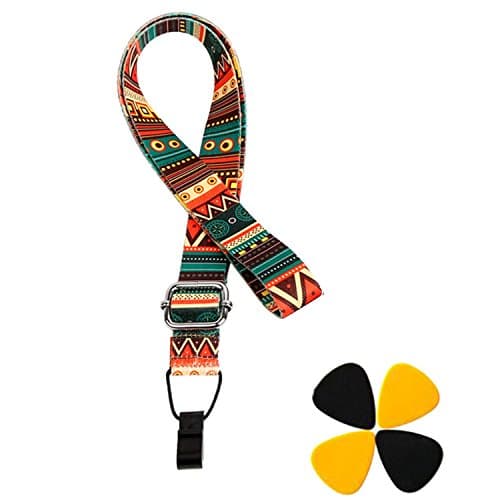 Adjustable Nylon Cotton Ukulele Strap Hang Neck Easy Install For all Size Ukulele (Ancient)