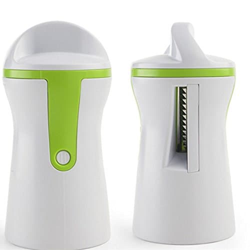 ZHIZU Hand Held Spiralizer Vegetable Slicer Bundle Spiral Vegetable Cutter Set Zucchini Pasta Noodle Spaghetti Maker (Green)