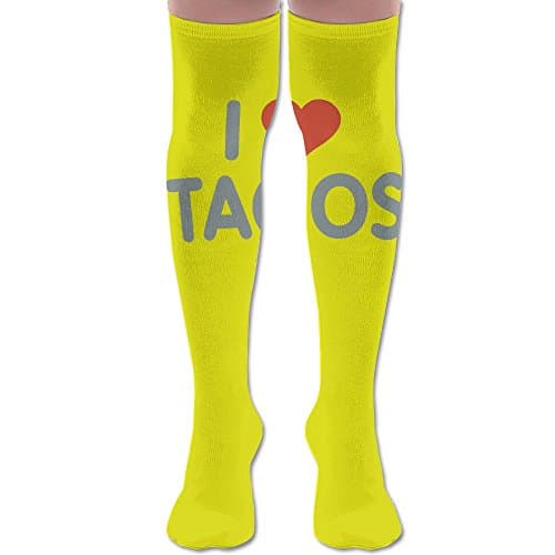 I Love Tacos Compression Socks Soccer Socks Knee High Sock Tall 25.5" For Running,Medical,Athletic,Edema,Diabetic,Varicose Veins,Travel,Pregnancy,Shin Splints,Nursing