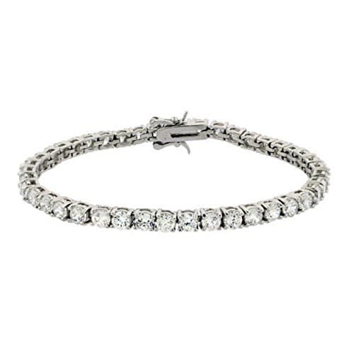 Tennis Bracelet Brilliant cut Solid 925 Sterling Silver 4mm