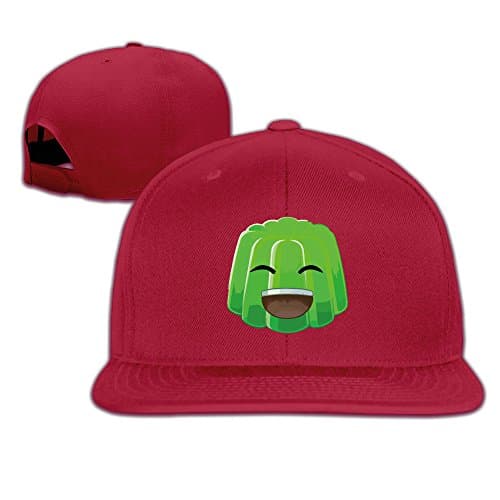 Adult Smiling Face Flat Bill Snapback Baseball Cap Red