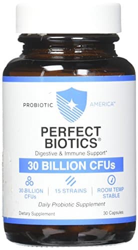 Probiotic America Perfect Biotics Digestive and Immune Support 30 billion CFUs 15 strains 30 capsule (1 Jar)
