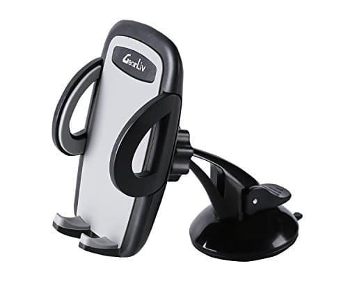 Car phone mount, Universal Car Mount Dashboard/ Windshield Cell Phone Holder Cradle 360 Degree Rotation Smart Phone Mount For Google Pixel / Pixel XL, iPhone 7/ iPhone 7 Plus, Samsung and more (BLACK)