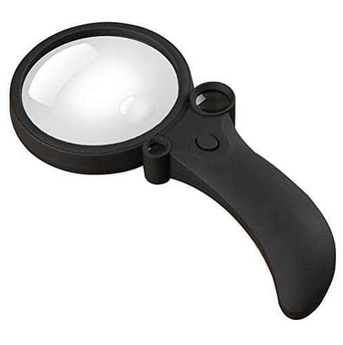 3 LED Light Handheld Magnifier Strong 2.5x 25x 55x Glasses Reading Magnifying Glass Lens Jewelry Loupe ?Beauty, Field Trips, Home Philatelic, Jewelry, Printing and More