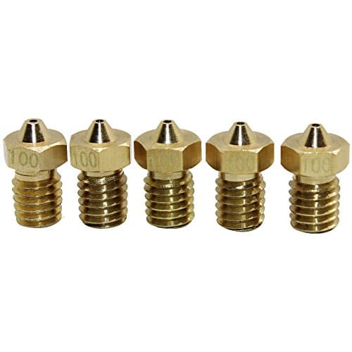 ARQQ 1.0mm 3D-V6 J Head Extruder Brass Nozzle Print Head for 3D Printer 1.75mm Filament Pack of 5